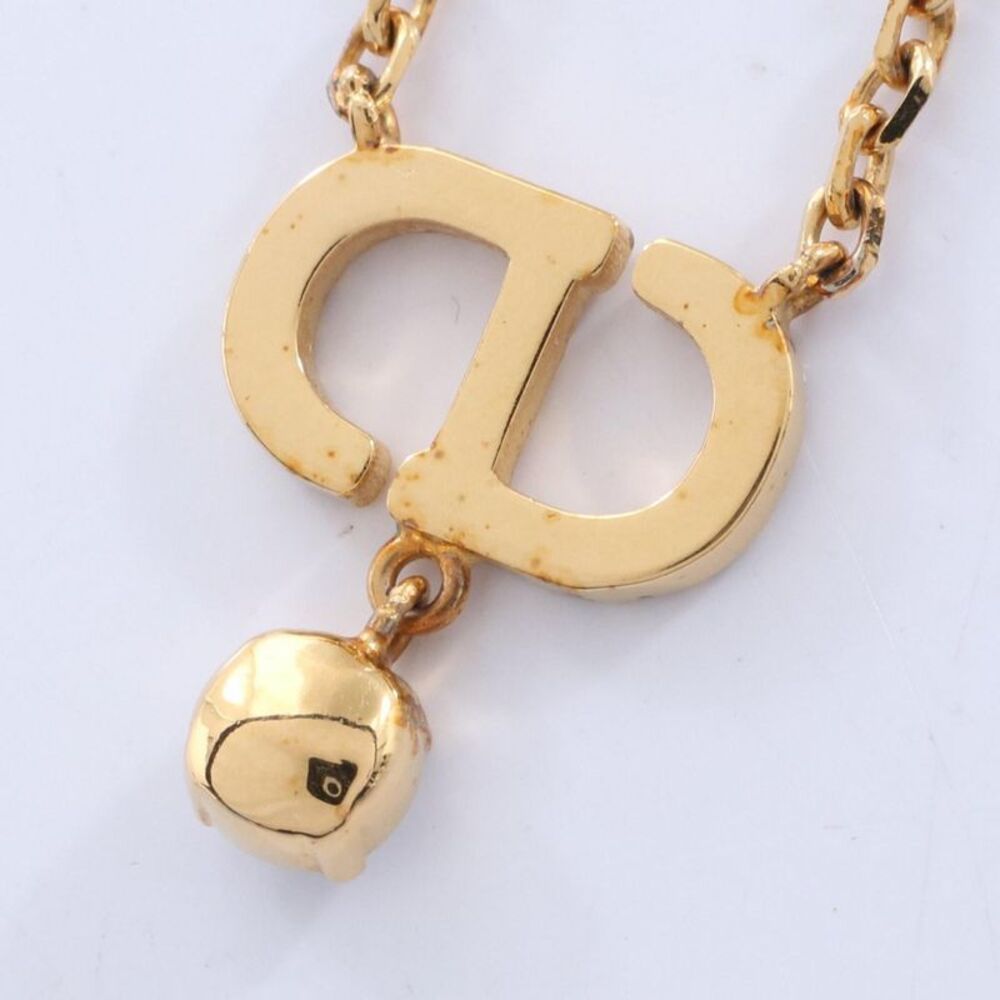 Dior PETIT CD Necklace Gold Rhinestone - Picture 3 of 5